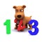 3d Puppy dog learns to count