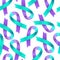 3d Purple blue ribbon seamless pattern for Suicide Prevention Awareness