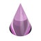 3D purple glass cone