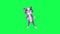 3d purple talking cat playing guitar and singing from opposite angle on green screen 3D people walking background chroma key Visua