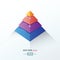 3D pyramid business Infographic pink, blue, orange, Purple color