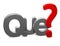 3D Question Word What In Spanish Language Que on white background