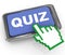 3d quiz button and hand cursor pointer