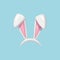 3d Rabbit ears. realistic plastic Easter bunny ears. Vector illustrations. Photo editor, booth, video chat app cliparts