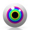 3D rainbow, colorful crazy eyeball