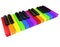 3d Rainbow spectrum piano keys