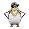 3d Rapper penguin hands on hips