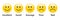 3D Rating Emojis set in yellow color with label.