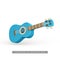 3d realistic acoustic guitar for music concept design in plastic cartoon style. Vector illustration