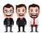 3D Realistic Businessman Cartoon Character with Different Business Attire