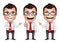 3D Realistic Businessman Cartoon Character with Different Pose