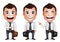 3D Realistic Businessman Cartoon Character with Different Pose