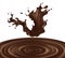 3D realistic chocolate splash vector illustration