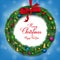 3D Realistic Christmas Wreath or Garland with Ribbon