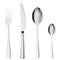 3d realistic cutlery set with table knife, spoon, fork, tea spoon.