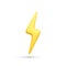 3d realistic flash lightning icon on white background. Vector illustration