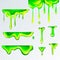 3d realistic green goo slime, vector illustration.Puddles,drops and drips of liquid swill in realism style
