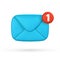 3d realistic mail envelope icon. Incoming mail notify. Online email concept. Vector illustration