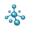 3D realistic Molecule icon. Dna sign. biotechnology logo. Vector illustration.