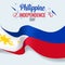3D realistic philippines flag waving wind