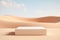 3D Realistic Podium on Desert Sand Beach Background