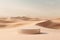3D Realistic Podium on Desert Sand Beach Background