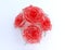 3D realistic red crystal roses