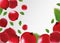 3D realistic red currant berry with green leaf. Freshly red currant berry in motion. Red currant background. Falling