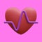 3d realistic red heart with violet pulse for medical apps and websites. Medical healthcare concept. Heart pulse, heartbeat line,