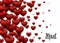 3D Realistic Red Hearts Background with Sweet Happy Valentines Day. Vector Illustration.
