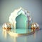 3D Realistic Rendering Ramadan Scene Islamic Podium background for Product Display
