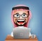 3D Realistic Saudi Arab Businessman Cartoon Character Sitting Working