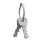 3d realistic silver bunch of keys isolated in light background. Vector illustration