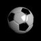 3D realistic soccer ball float on black background