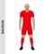 3D realistic soccer player mockup. Bahrain Football Team Kit template design
