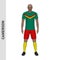 3D realistic soccer player mockup. Cameroon Football Team Kit te