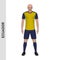 3D realistic soccer player mockup. Ecuador Football Team Kit tem