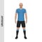 3D realistic soccer player mockup. Football Team Kit template