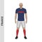 3D realistic soccer player mockup. France Football Team Kit temp