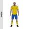 3D realistic soccer player mockup. Gabon Football Team Kit templ