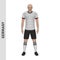 3D realistic soccer player mockup. Germany Football Team Kit tem