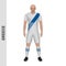 3D realistic soccer player mockup. Greece Football Team Kit template