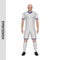 3D realistic soccer player mockup. Honduras Football Team Kit template