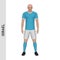 3D realistic soccer player mockup. Israel Football Team Kit template