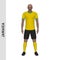 3D realistic soccer player mockup. Jamaica Football Team Kit tem