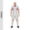 3D realistic soccer player mockup. Jordan Football Team Kit temp