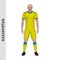 3D realistic soccer player mockup. Kazakhstan Football Team Kit