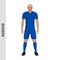 3D realistic soccer player mockup. Kosovo Football Team Kit temp