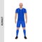 3D realistic soccer player mockup. Kuwait Football Team Kit temp