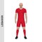 3D realistic soccer player mockup. Lebanon Football Team Kit tem